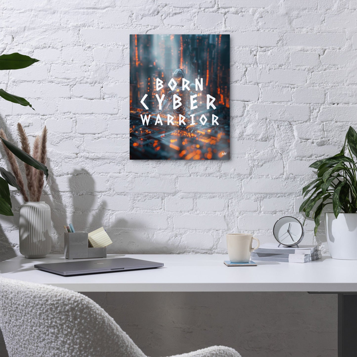 Born Cyber Warrior - Metal prints by DarkByteGear