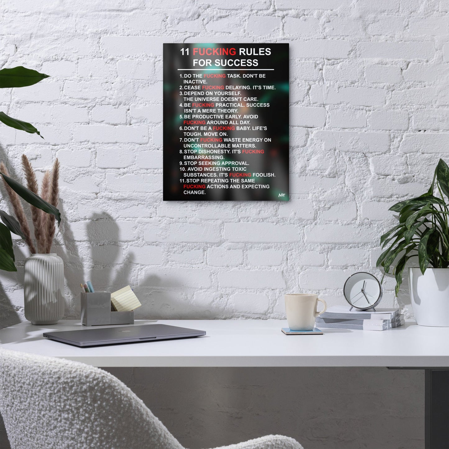 11 Fucking Rules For Success - Metal prints by DarkByteGear