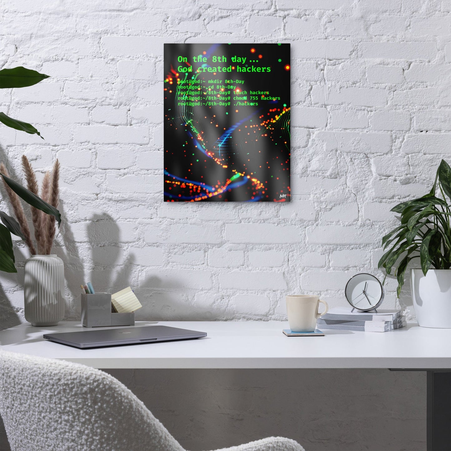On the 8th day God created hackers - Metal prints by DarkByteGear