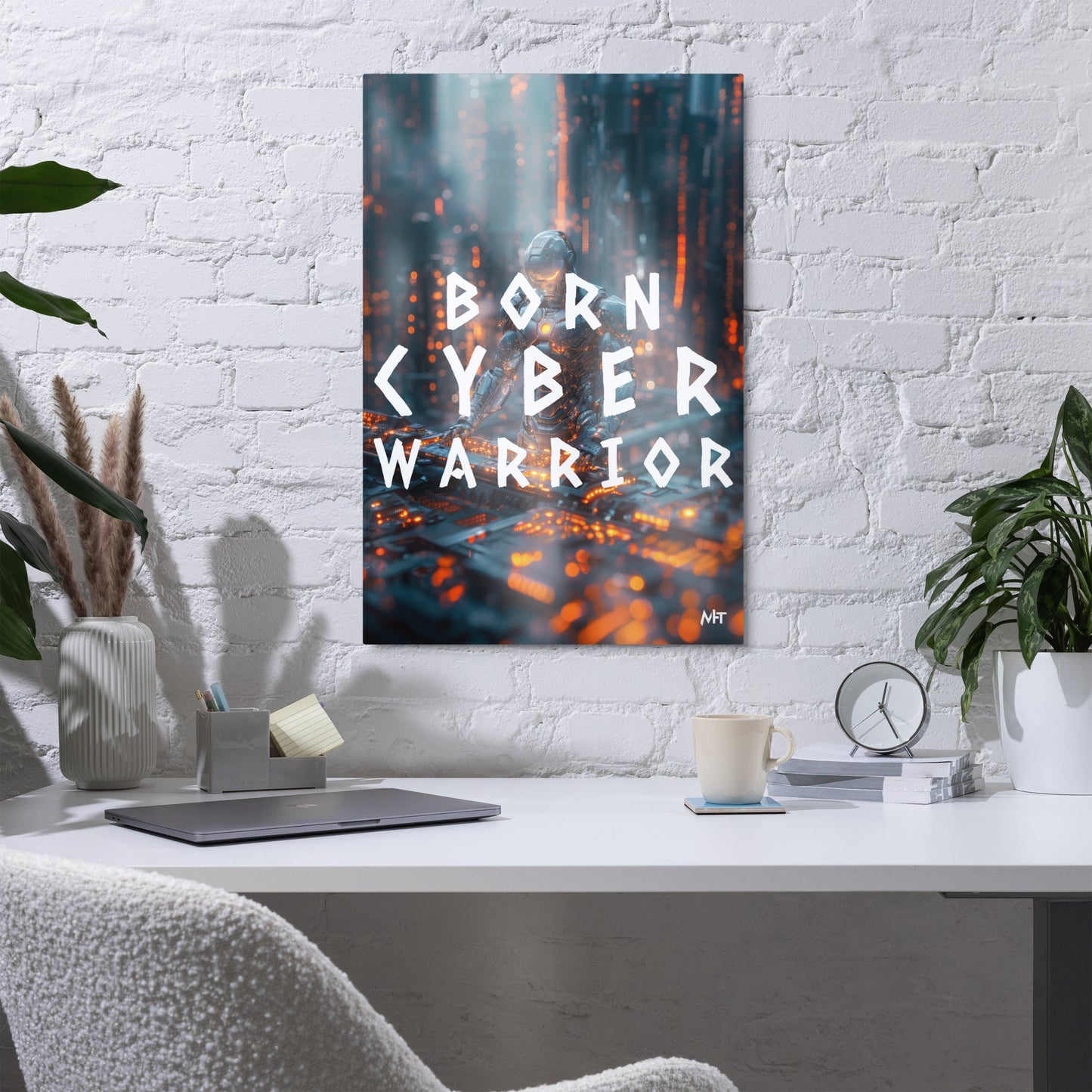 Born Cyber Warrior - Metal prints by DarkByteGear