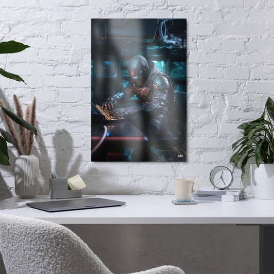 Born Cyber Warrior v1 - Metal prints by DarkByteGear
