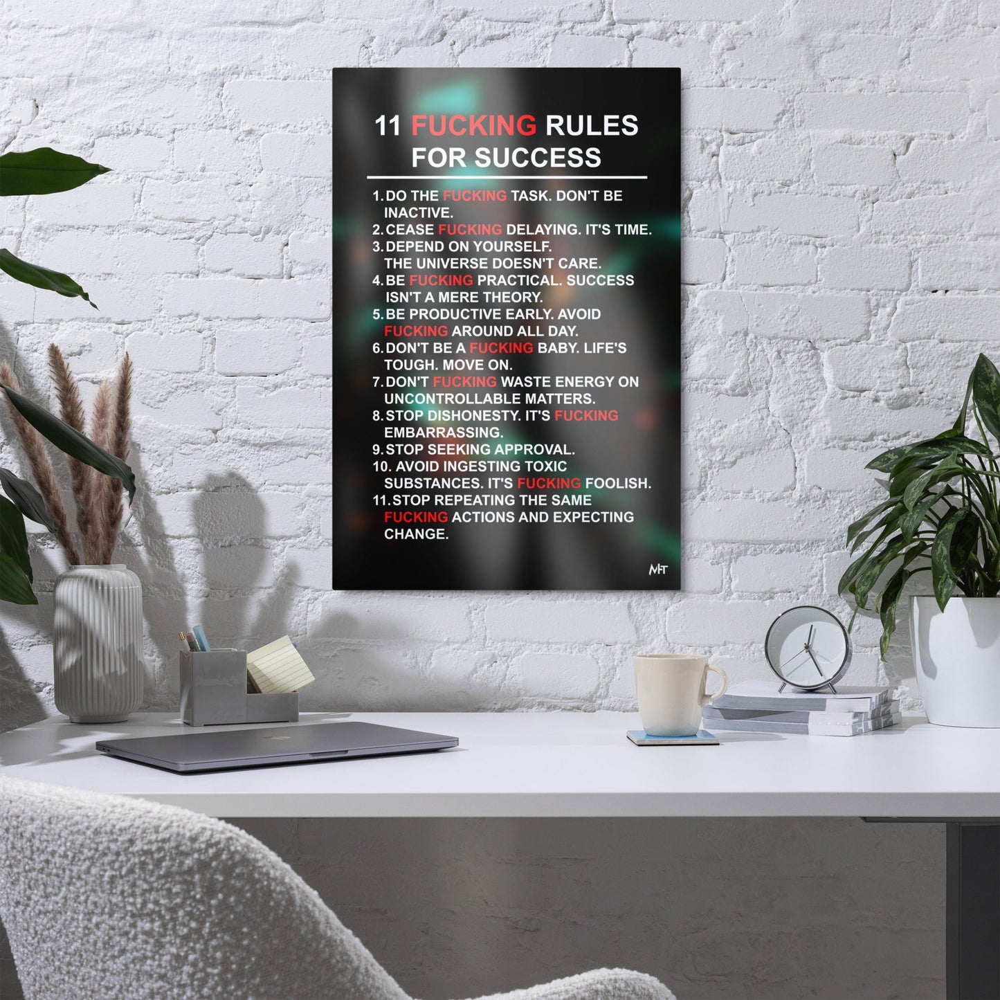 11 Fucking Rules For Success - Metal prints by DarkByteGear