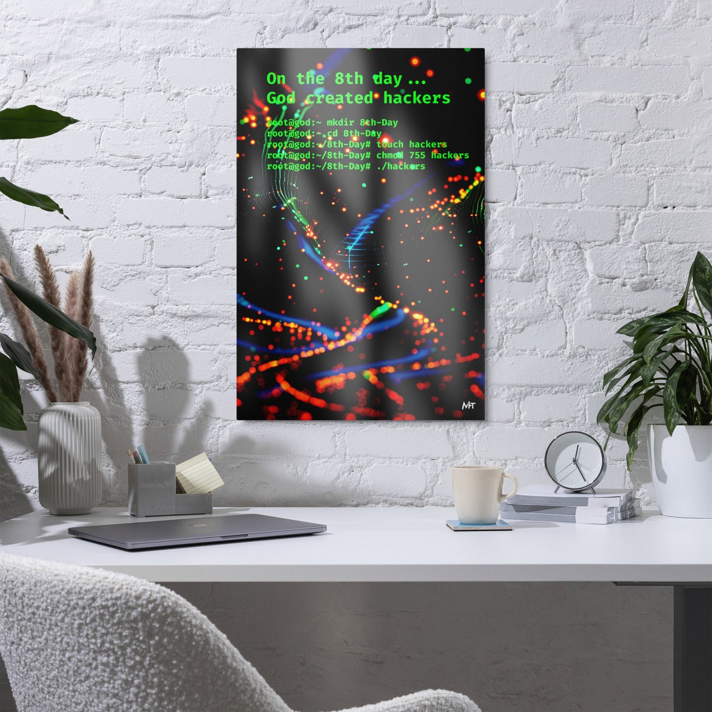 On the 8th day God created hackers - Metal prints by DarkByteGear
