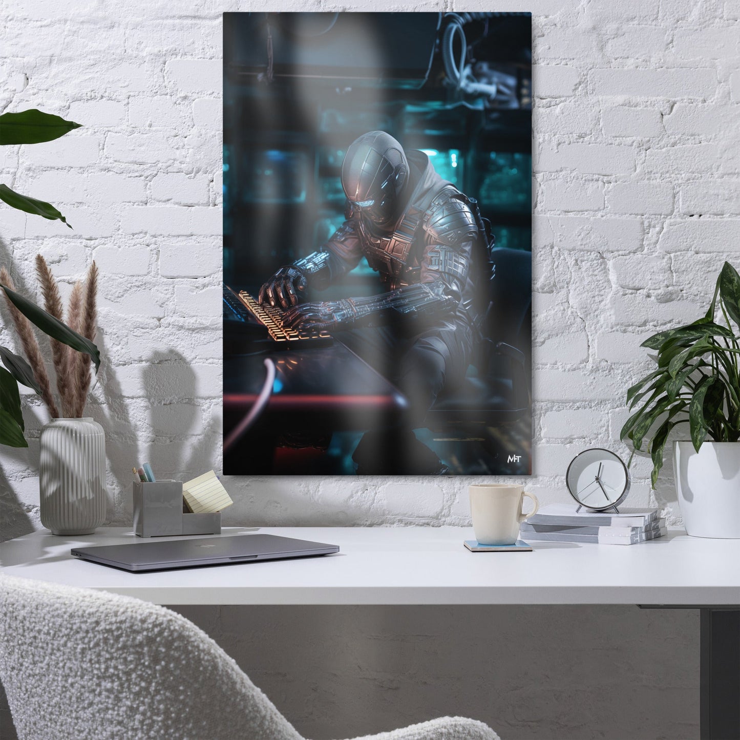 Born Cyber Warrior v1 - Metal prints by DarkByteGear