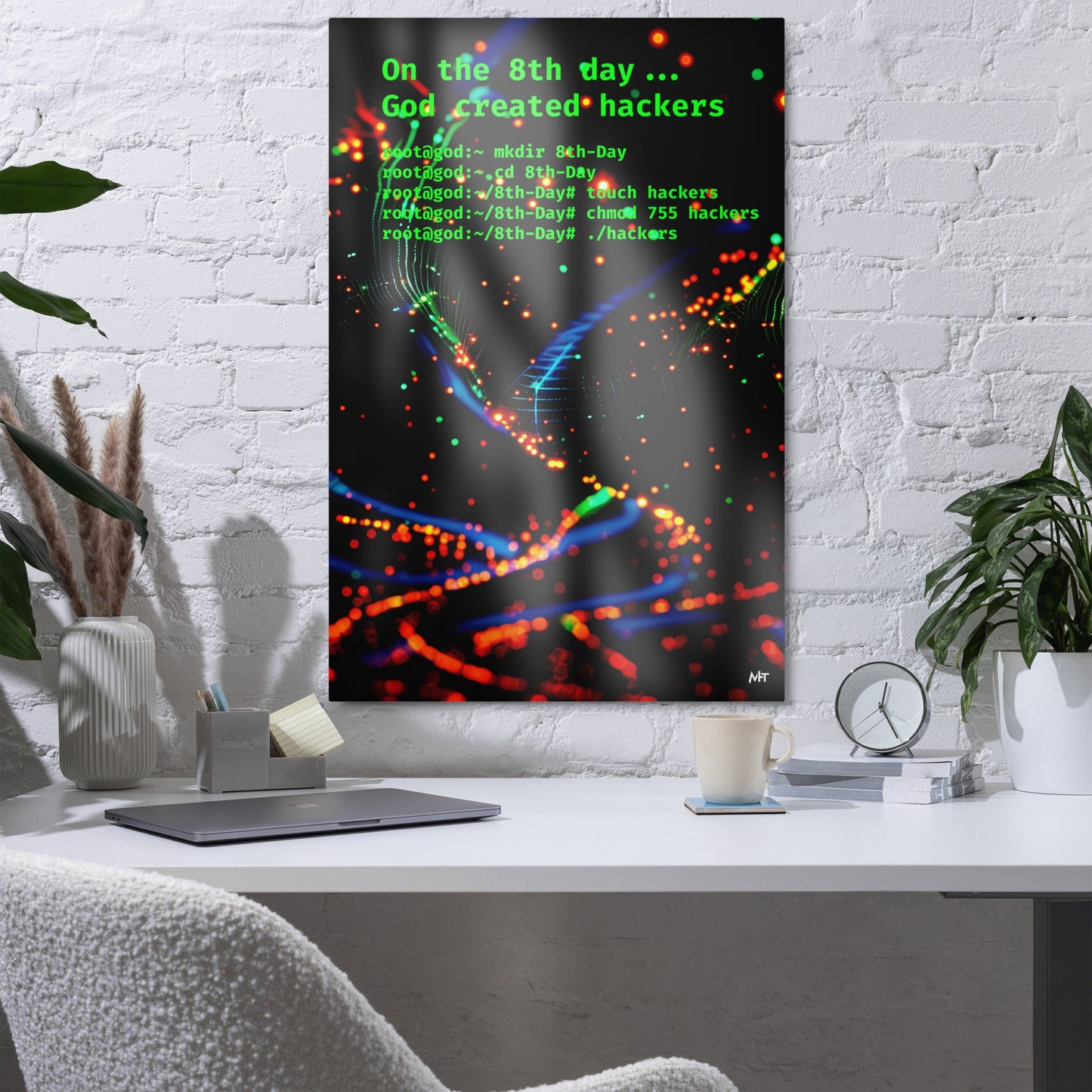 On the 8th day God created hackers - Metal prints by DarkByteGear