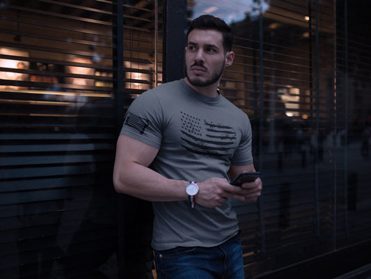Iron American Patriot - Short Sleeve T-shirt by DarkByteGear