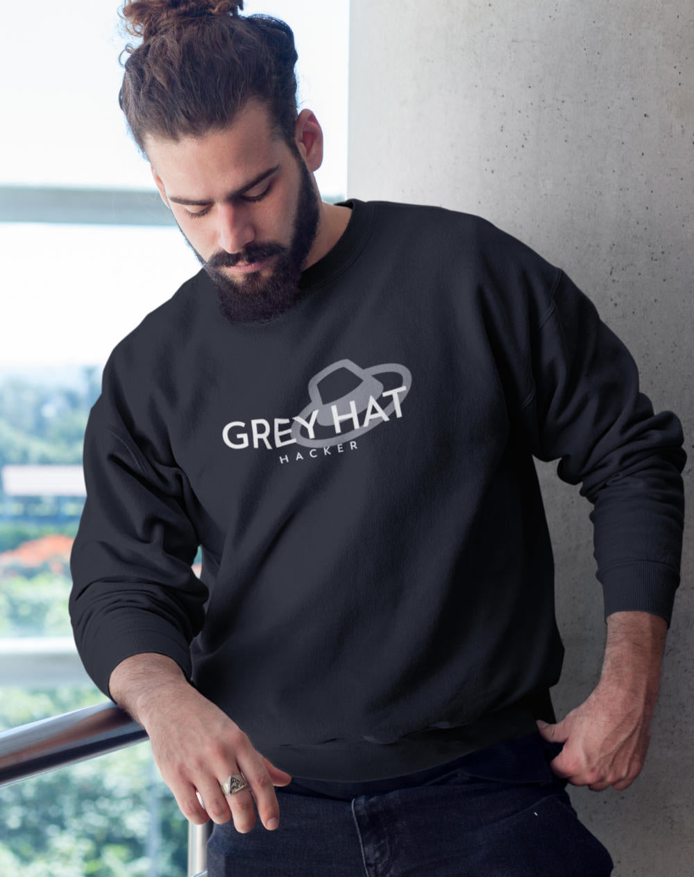 Grey Hat Hacker - Unisex Sweatshirt by DarkByteGear