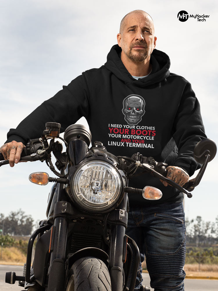 I need your clothes, your... your linux terminal - Unisex Hoodie by DarkByteGear