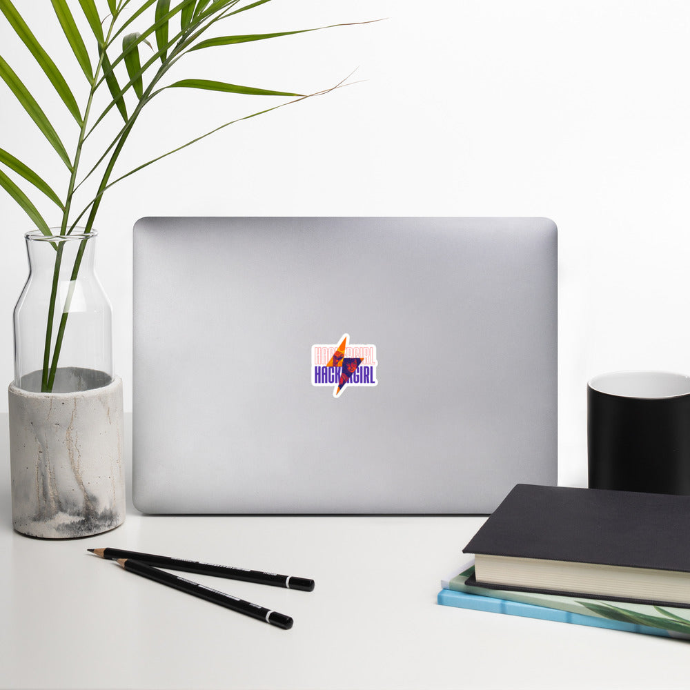 Hacker Girl V1 in Dark Color Text - Bubble-free stickers by DarkByteGear