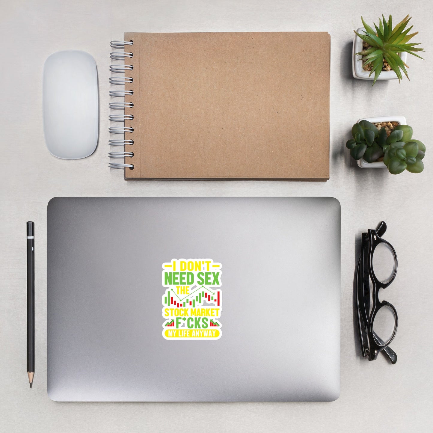 I don't Need sex, the Stock Market Fucks my life anyway - Bubble-free stickers by DarkByteGear