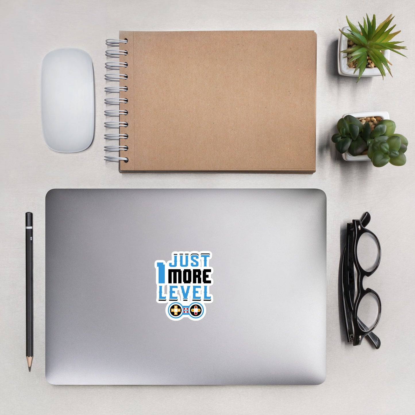 Just 1 More Level in Dark Text - Bubble-free stickers by DarkByteGear