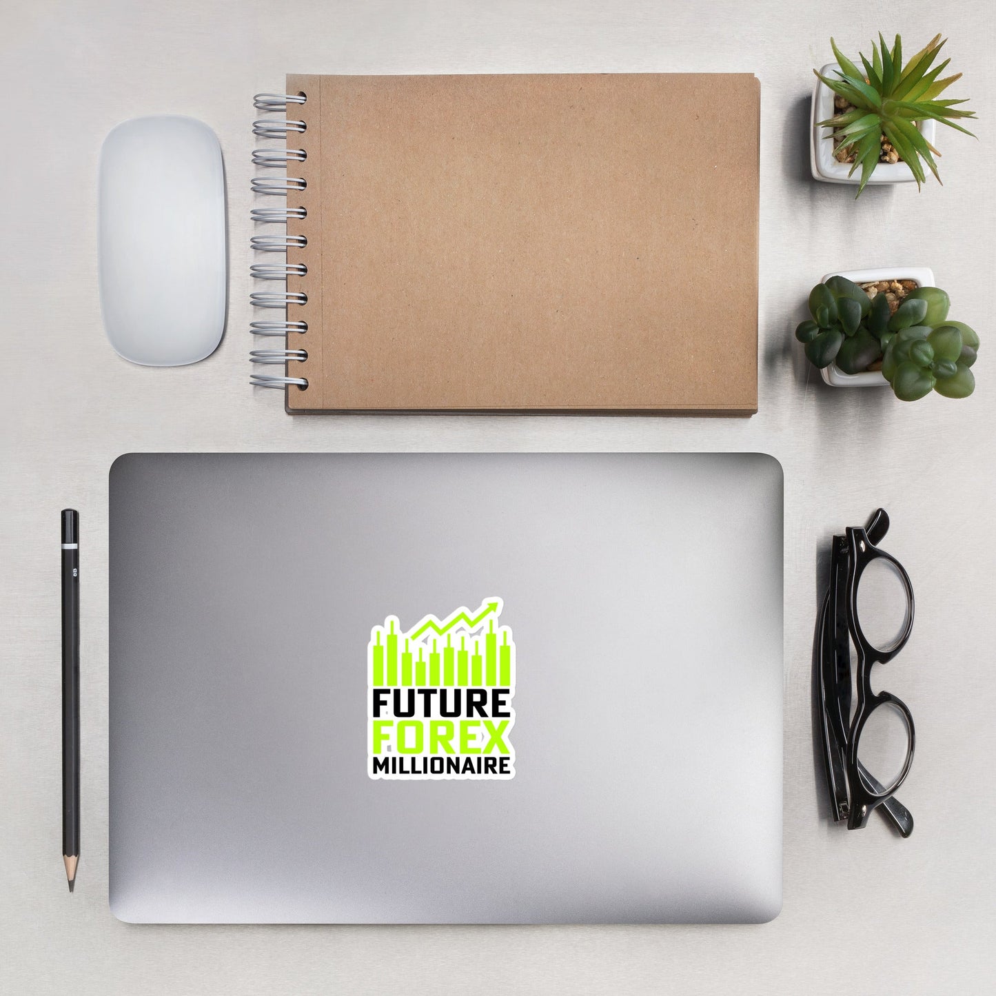 Future Forex Millionaire in Dark Text - Bubble-free stickers by DarkByteGear