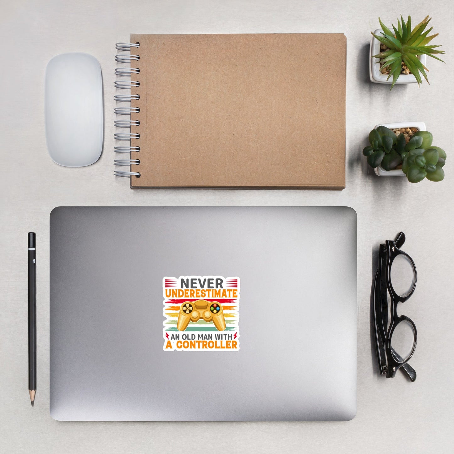 Never Underestimate an old man with a controller - Bubble-free stickers by DarkByteGear