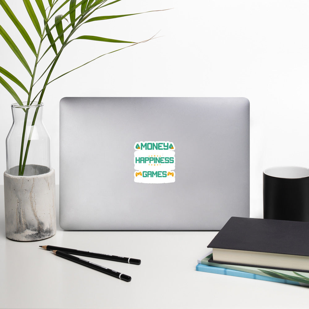 Money cannot buy you happiness, but it can buy games Bubble-free stickers by DarkByteGear
