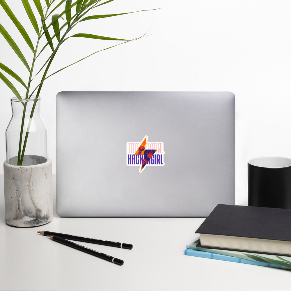 Hacker Girl V1 in Dark Color Text - Bubble-free stickers by DarkByteGear
