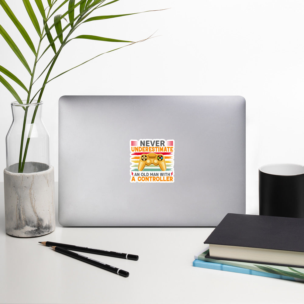 Never Underestimate an old man with a controller - Bubble-free stickers by DarkByteGear