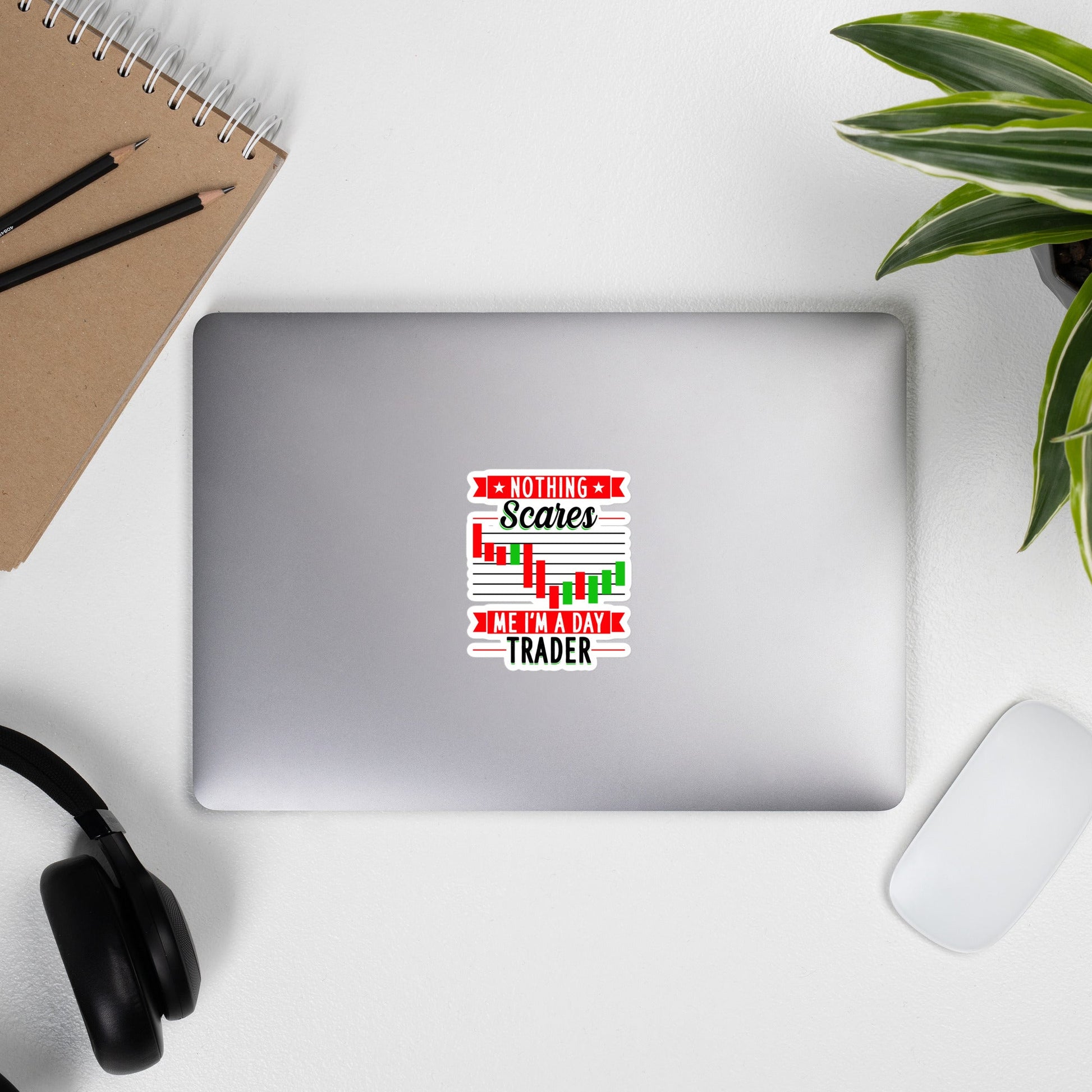 Nothing Scares me; I Am a Day Trader in Dark Text - Bubble-free stickers by DarkByteGear