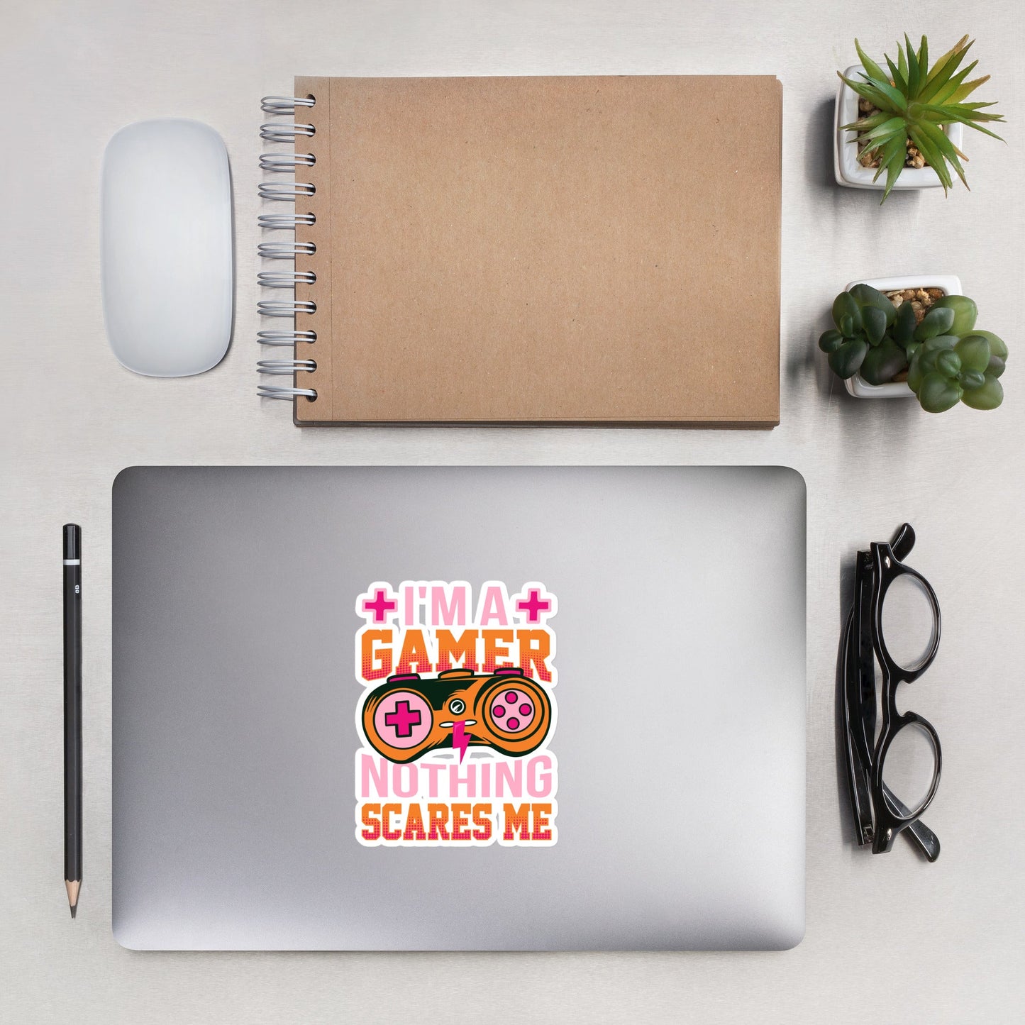 I am a Gamer; Nothing Scares me - Bubble-free stickers by DarkByteGear