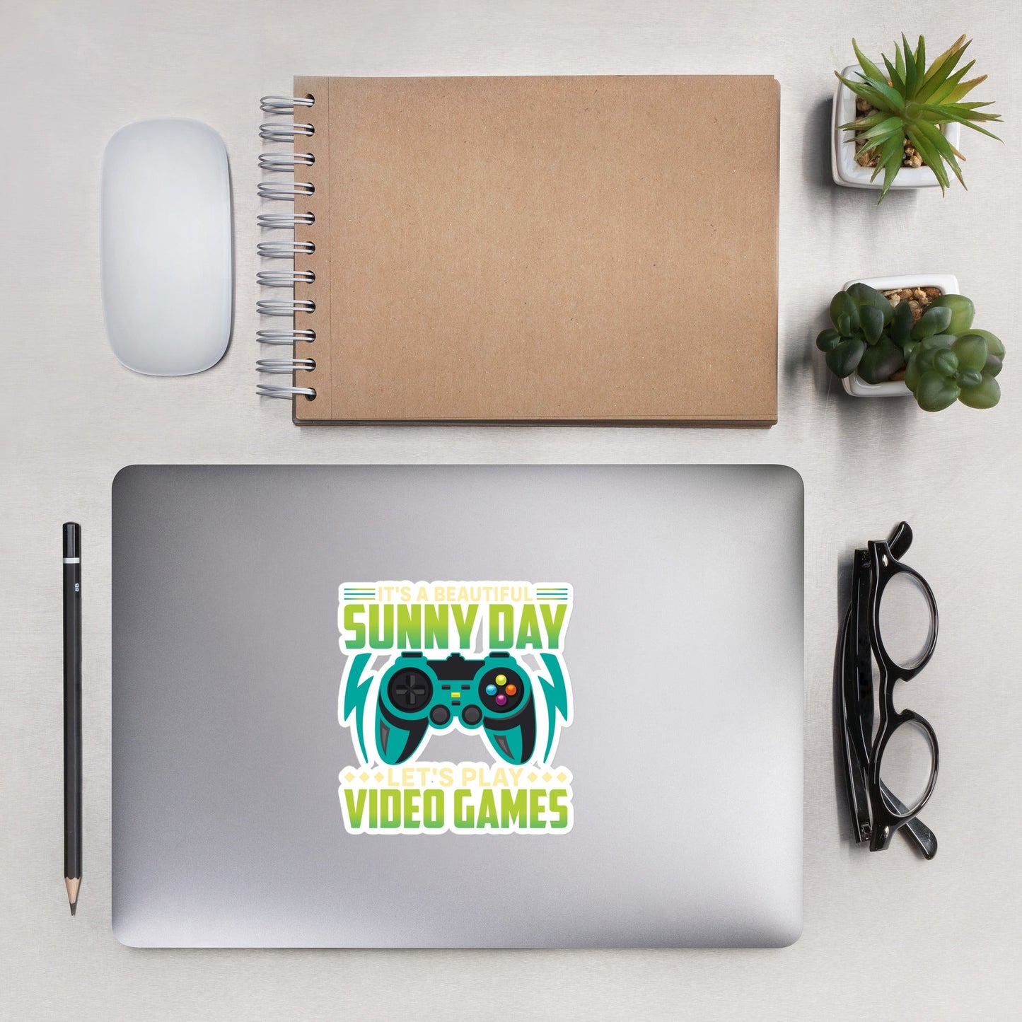 It is a Beautiful Sunny Day; Let's Play Video Games - Bubble-free stickers by DarkByteGear
