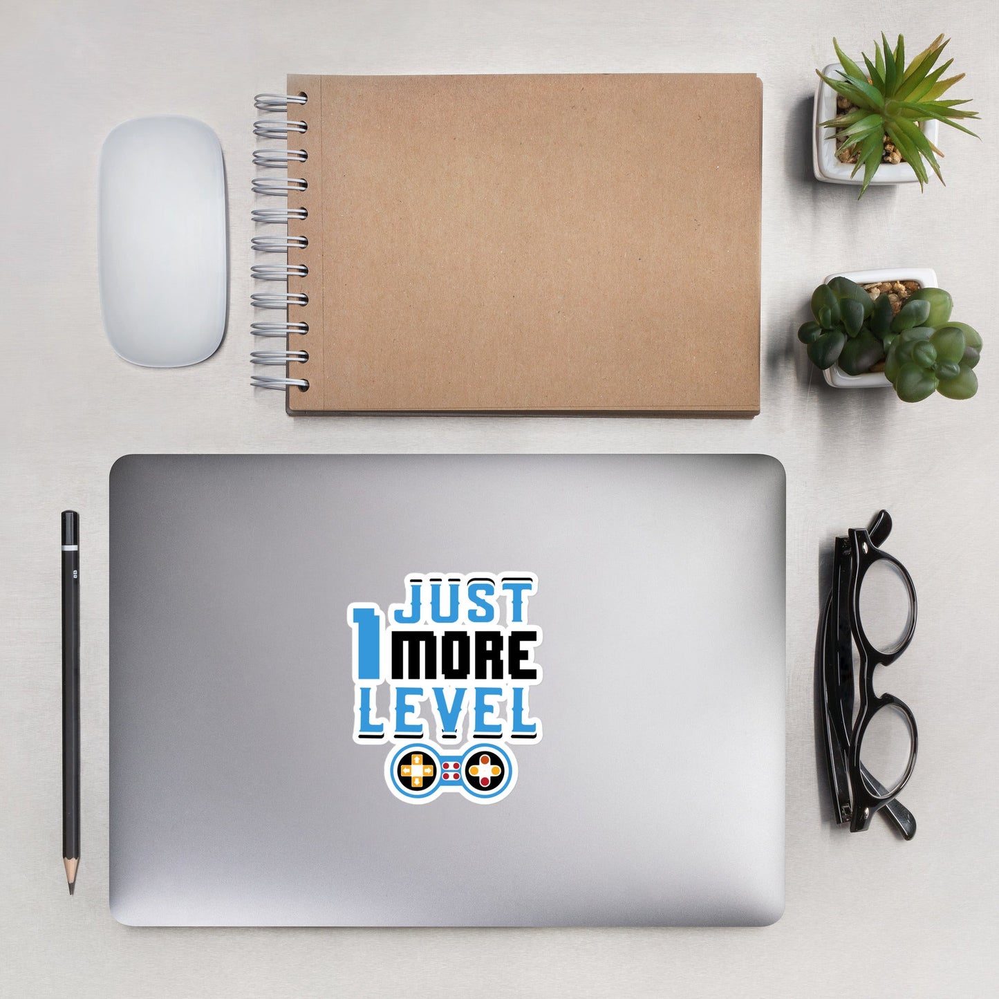 Just 1 More Level in Dark Text - Bubble-free stickers by DarkByteGear
