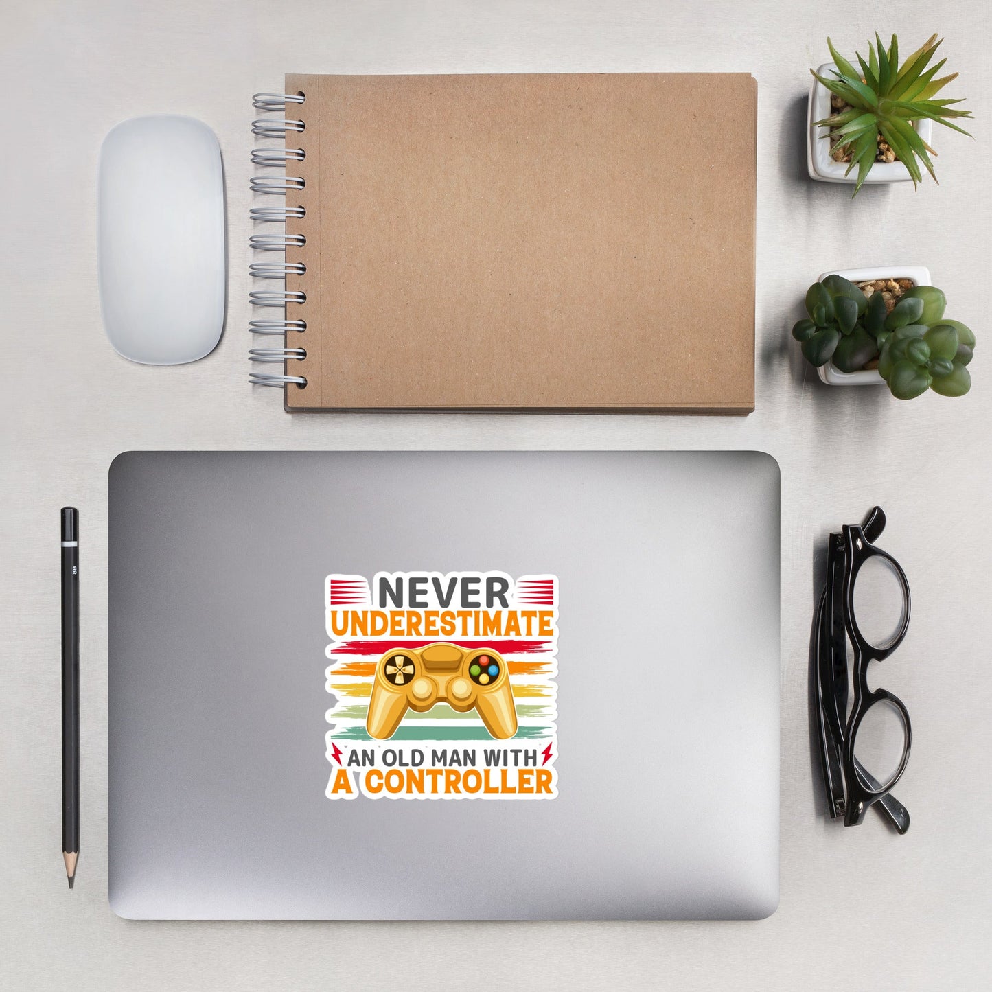 Never Underestimate an old man with a controller - Bubble-free stickers by DarkByteGear
