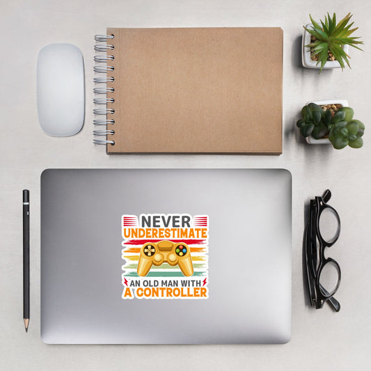 Never Underestimate an old man with a controller - Bubble-free stickers by DarkByteGear