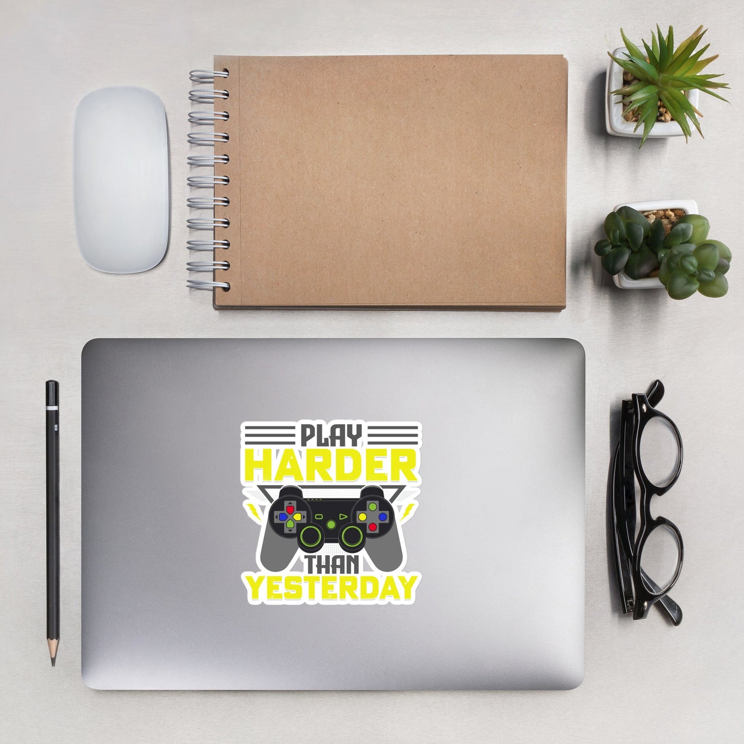 Play harder than Yesterday - Bubble-free stickers by DarkByteGear