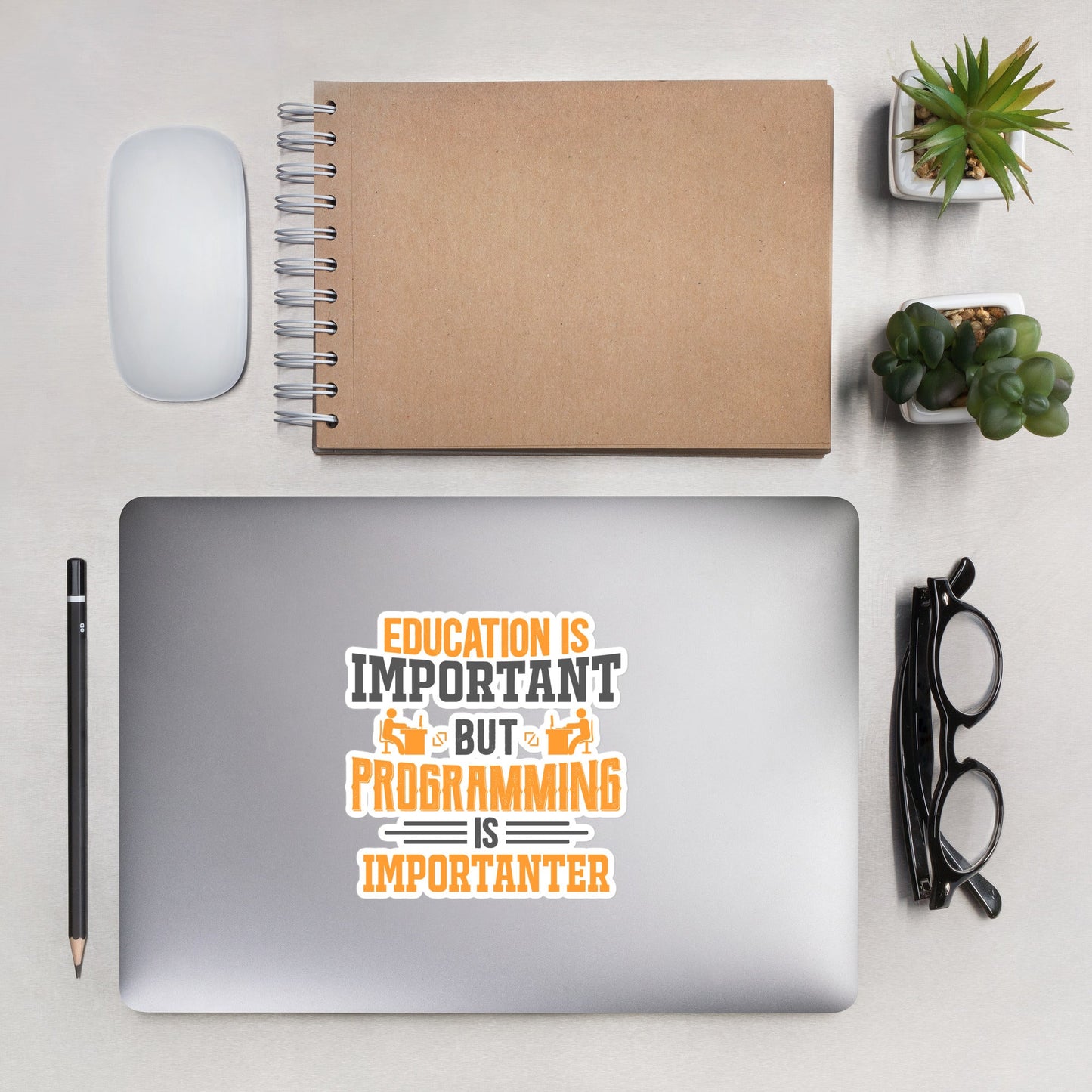 Education is important, but Programming is importanter - Bubble-free stickers by DarkByteGear