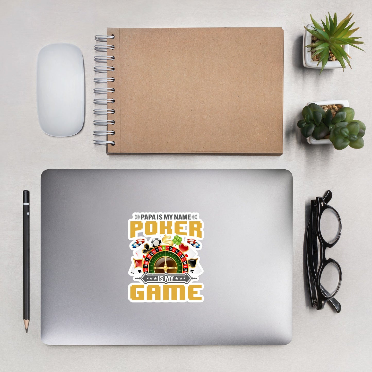 Papa Is my Name; Poker Is my Game - Bubble-free stickers by DarkByteGear