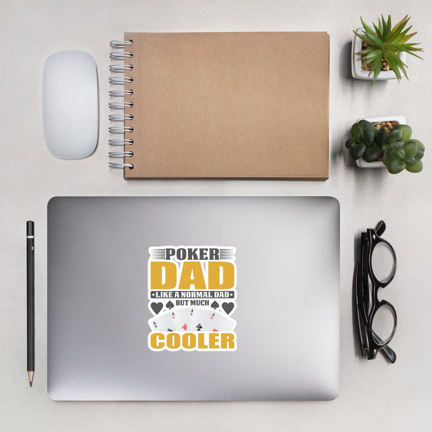 Poker Dad is like a Normal Dad but much Cooler - Bubble-free stickers by DarkByteGear
