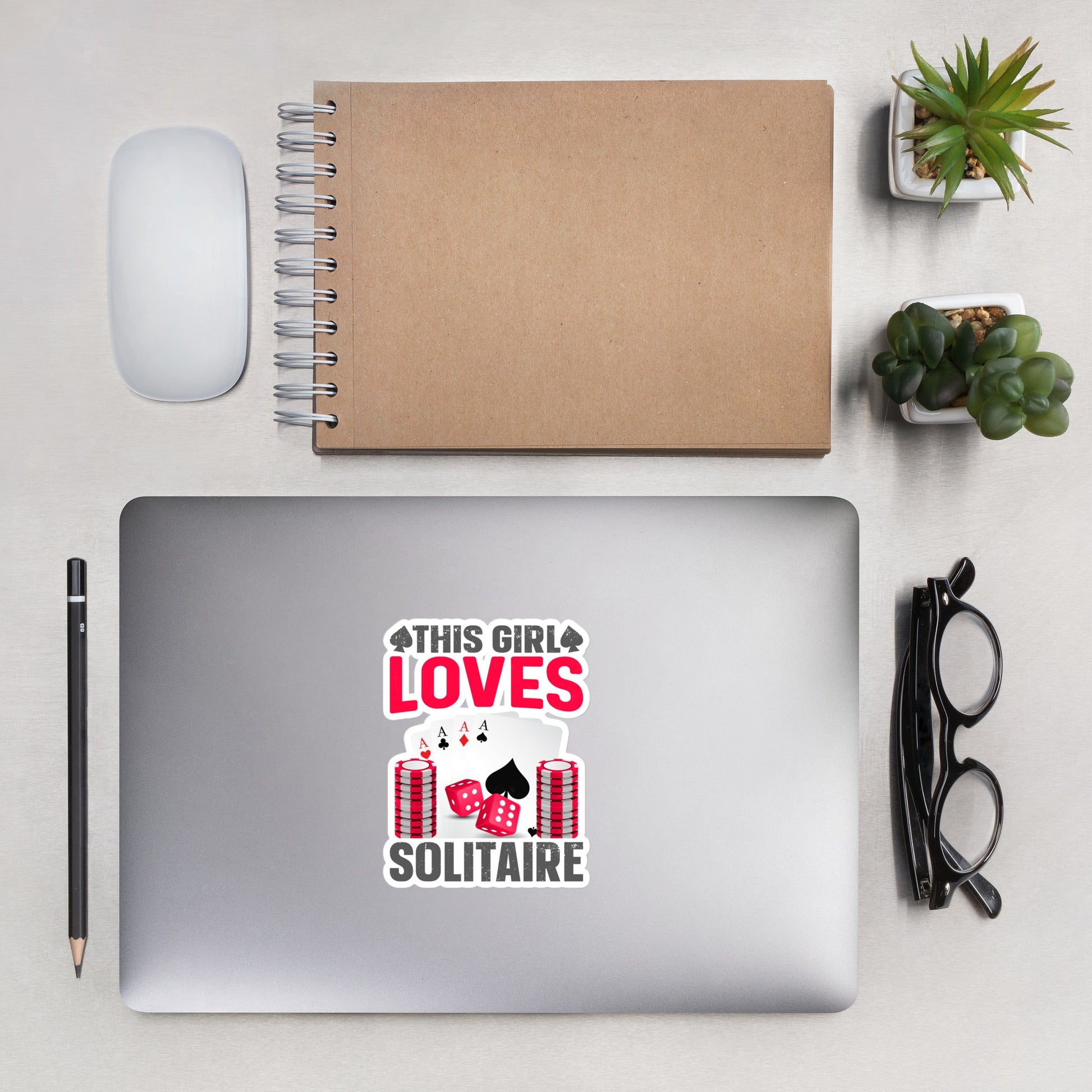 This Girl Loves Solitaire - Bubble-free stickers by DarkByteGear