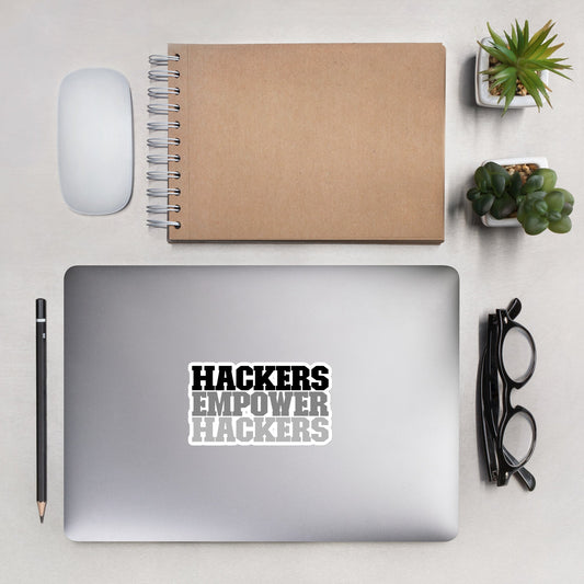 Hackers Empower Hackers V2 - Bubble-free stickers by DarkByteGear