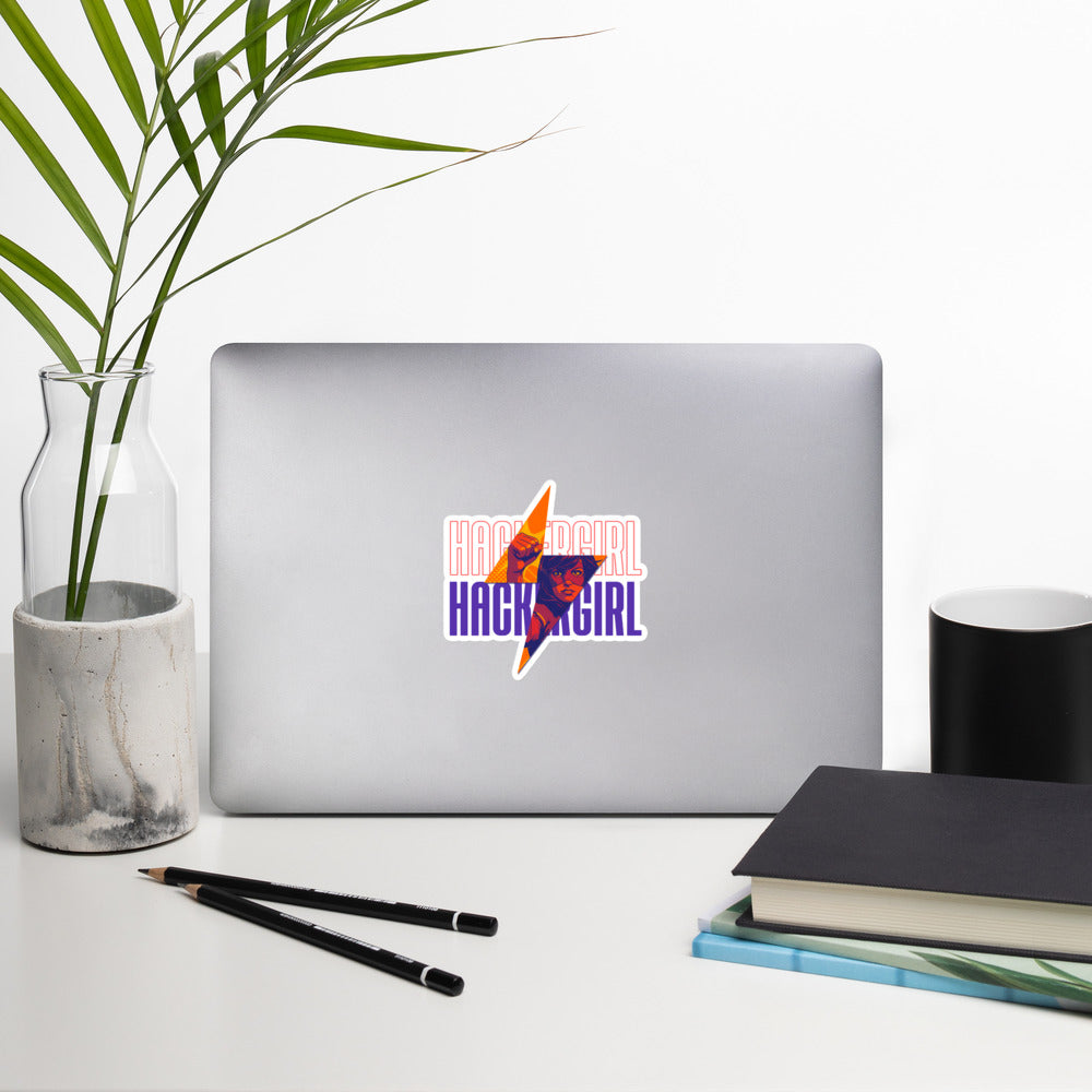 Hacker Girl V1 in Dark Color Text - Bubble-free stickers by DarkByteGear