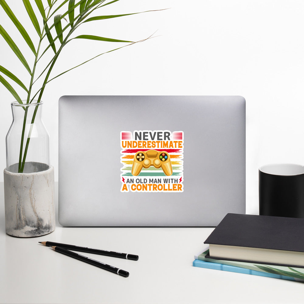 Never Underestimate an old man with a controller - Bubble-free stickers by DarkByteGear