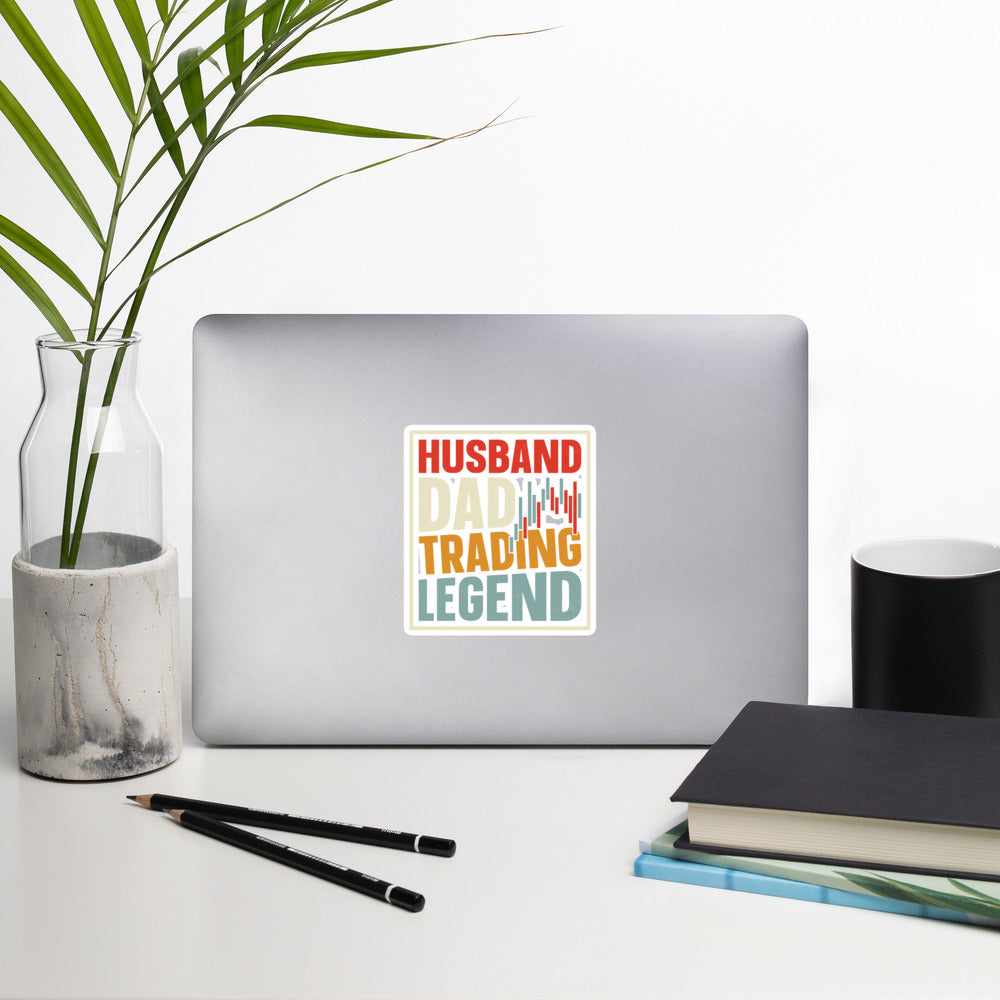 Husband, Dad, Trading Legend - Bubble-free stickers by DarkByteGear
