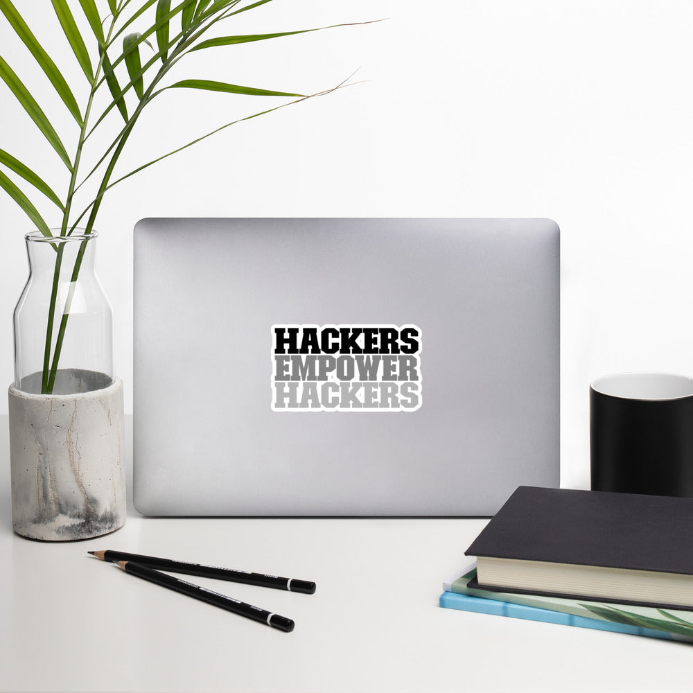 Hackers Empower Hackers V2 - Bubble-free stickers by DarkByteGear