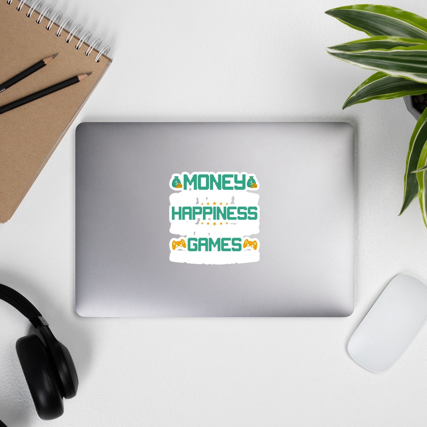 Money cannot buy you happiness, but it can buy games Bubble-free stickers by DarkByteGear