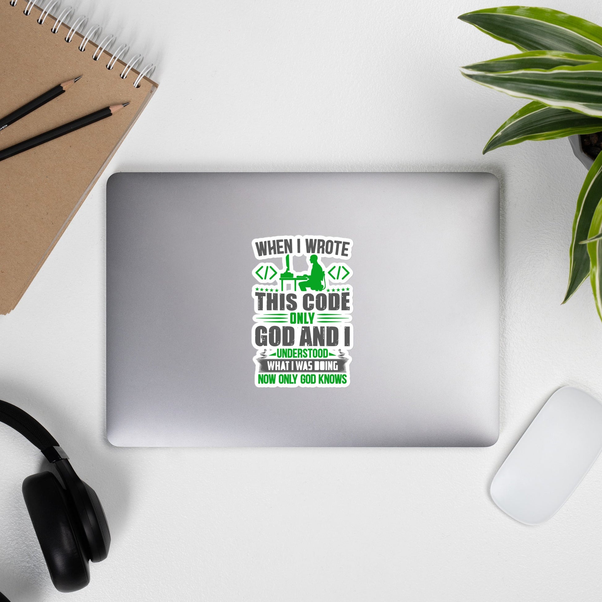 When I Wrote this code, only God and I Understood - Bubble-free stickers by DarkByteGear