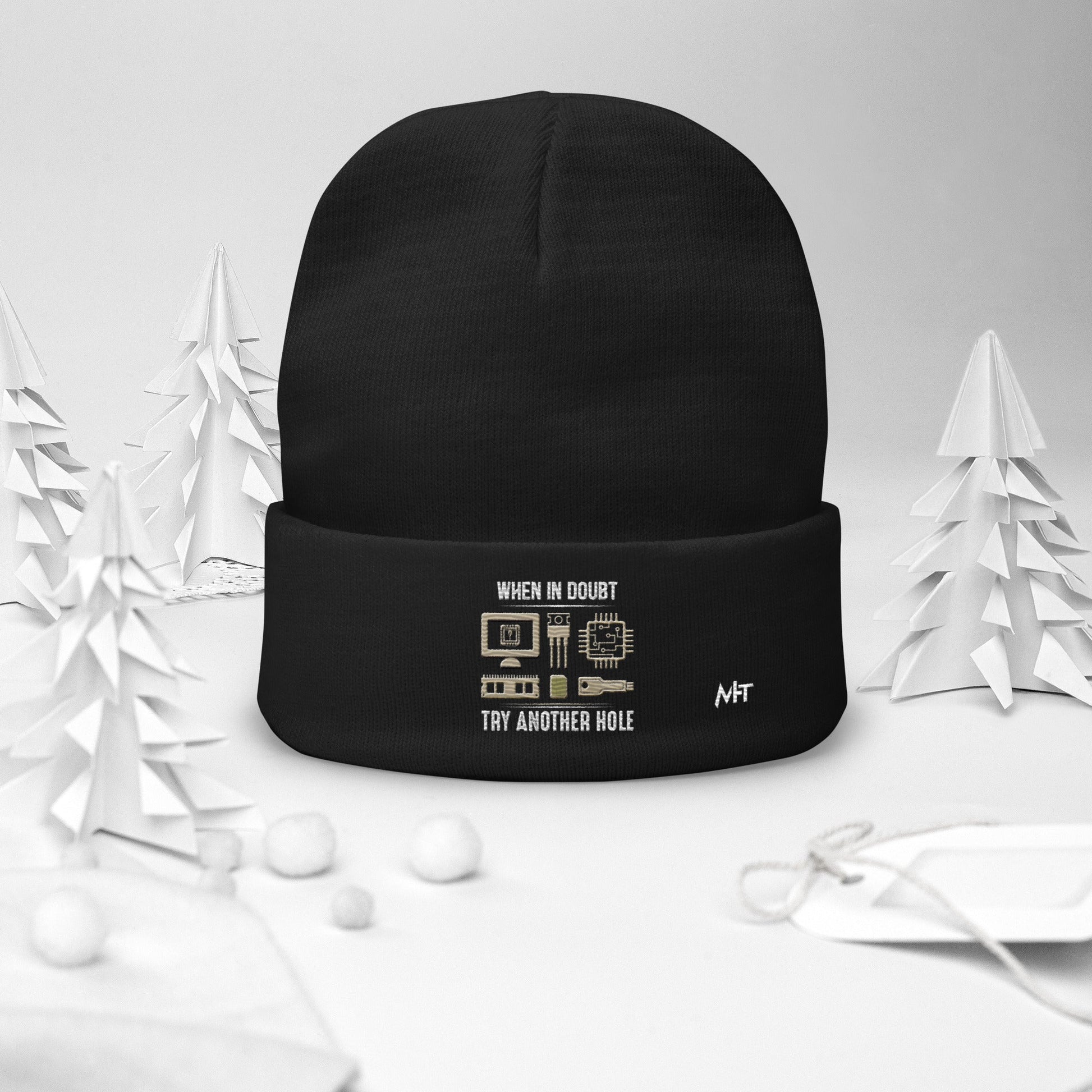 When in doubt, Try another hole V1 - Embroidered Beanie by DarkByteGear