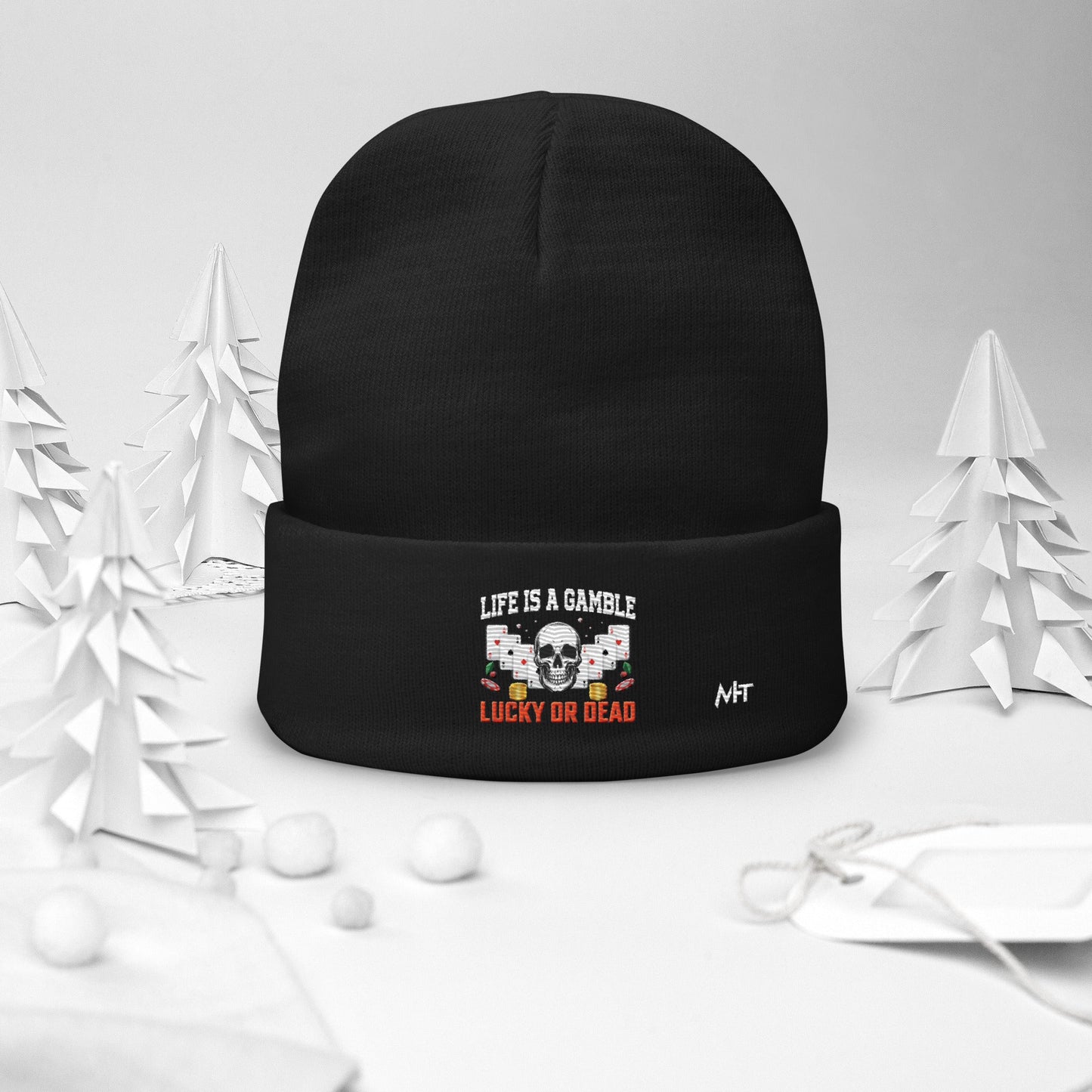 Life is a Gamble; Lucky or Dead - Embroidered Beanie by DarkByteGear