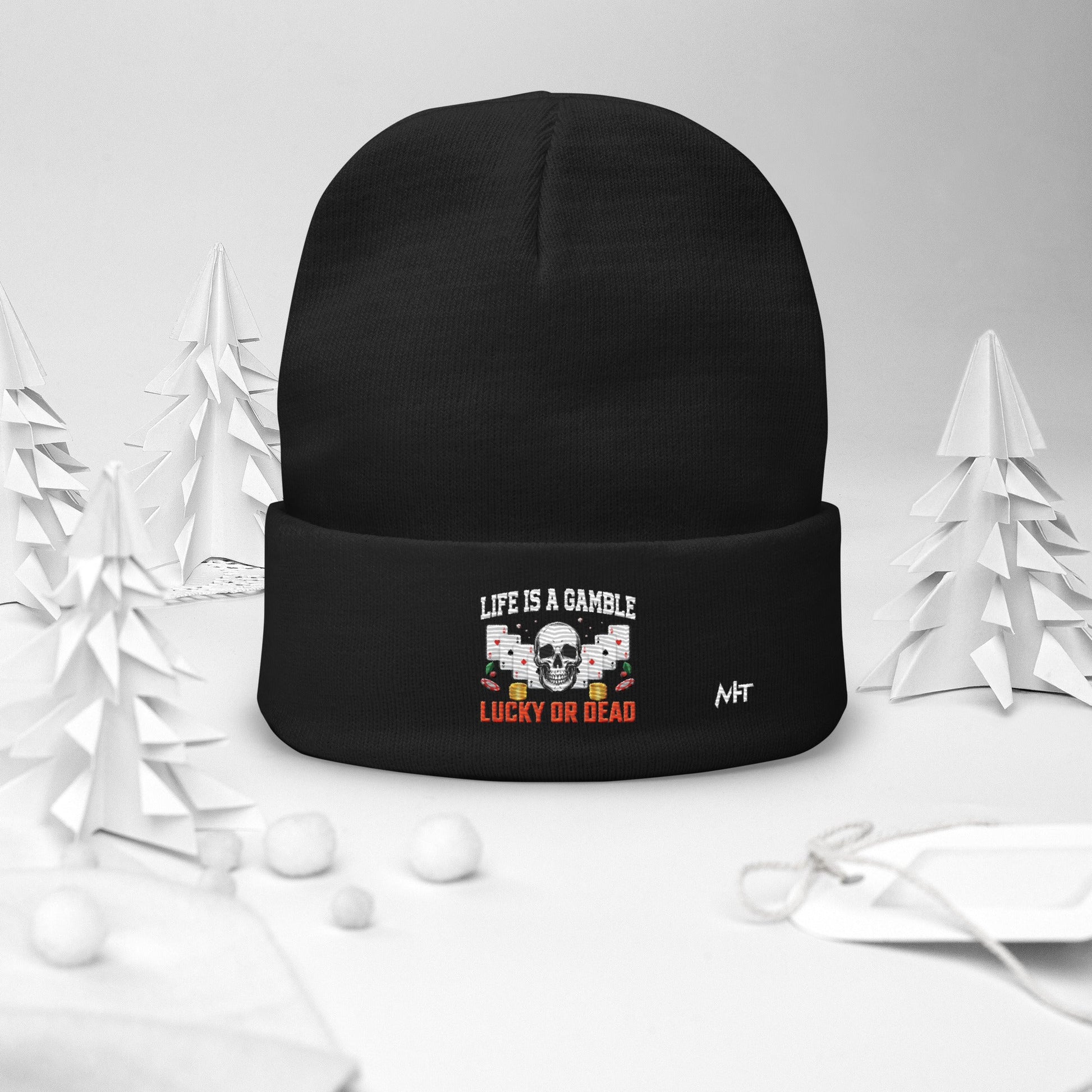 Life is a Gamble; Lucky or Dead - Embroidered Beanie by DarkByteGear