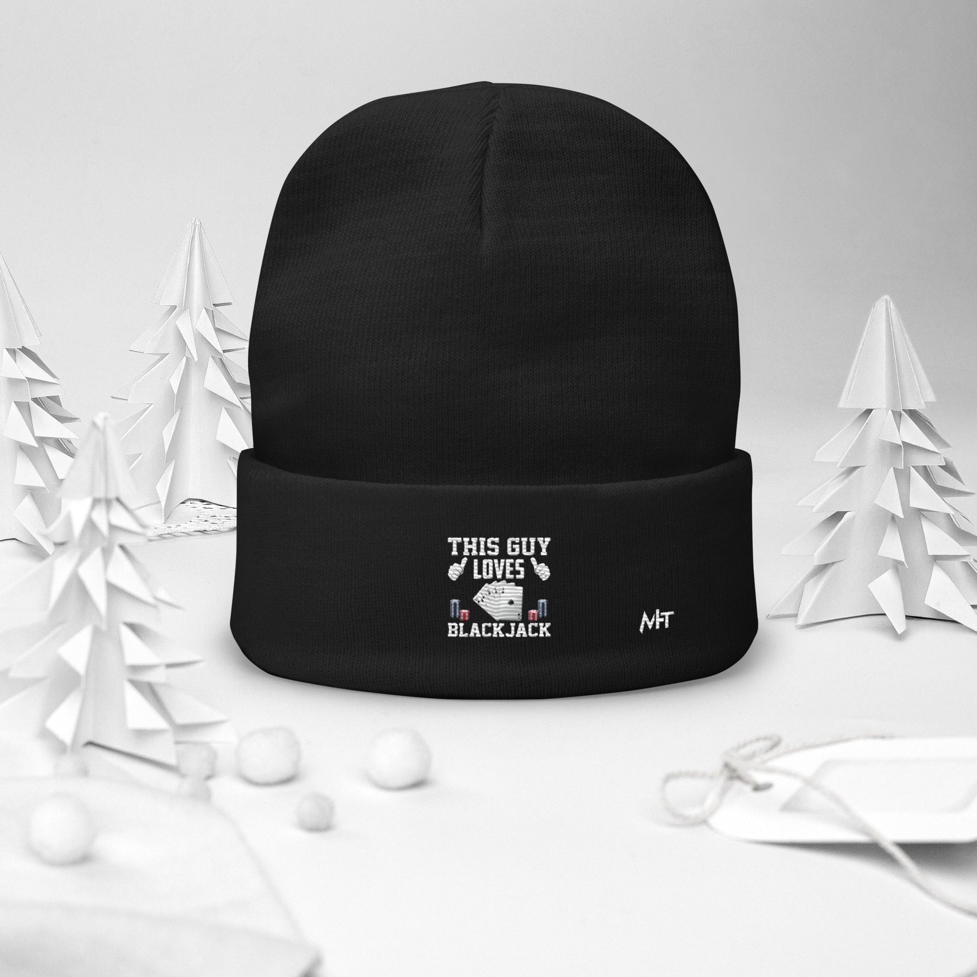 This Guy Loves Black Jack - Embroidered Beanie by DarkByteGear