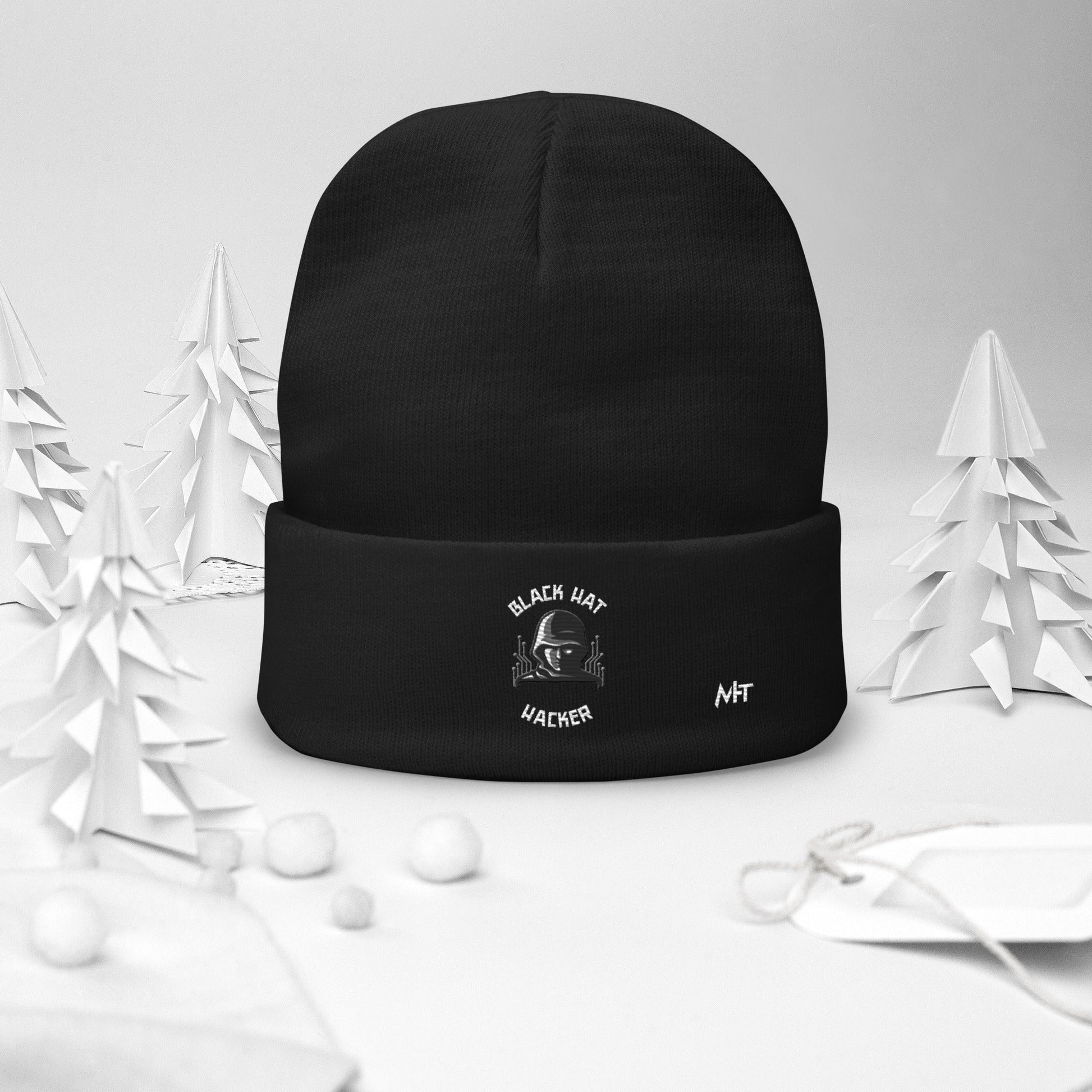 Black Hat Hacker - Embroidered Beanie by DarkByteGear