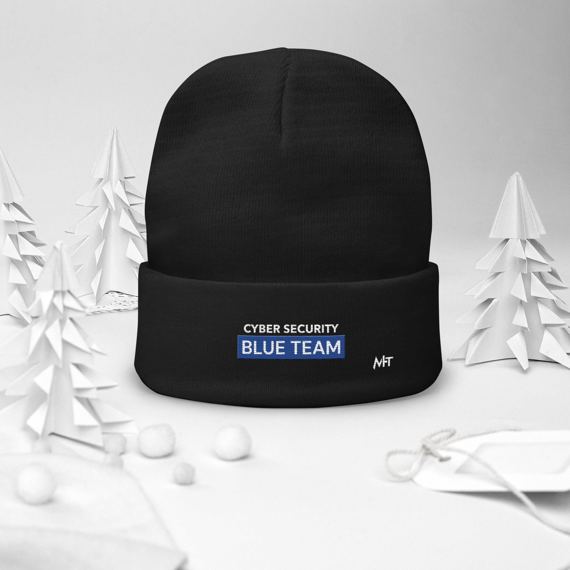 Cyber Security Blue Team V7 - Embroidered Beanie by DarkByteGear