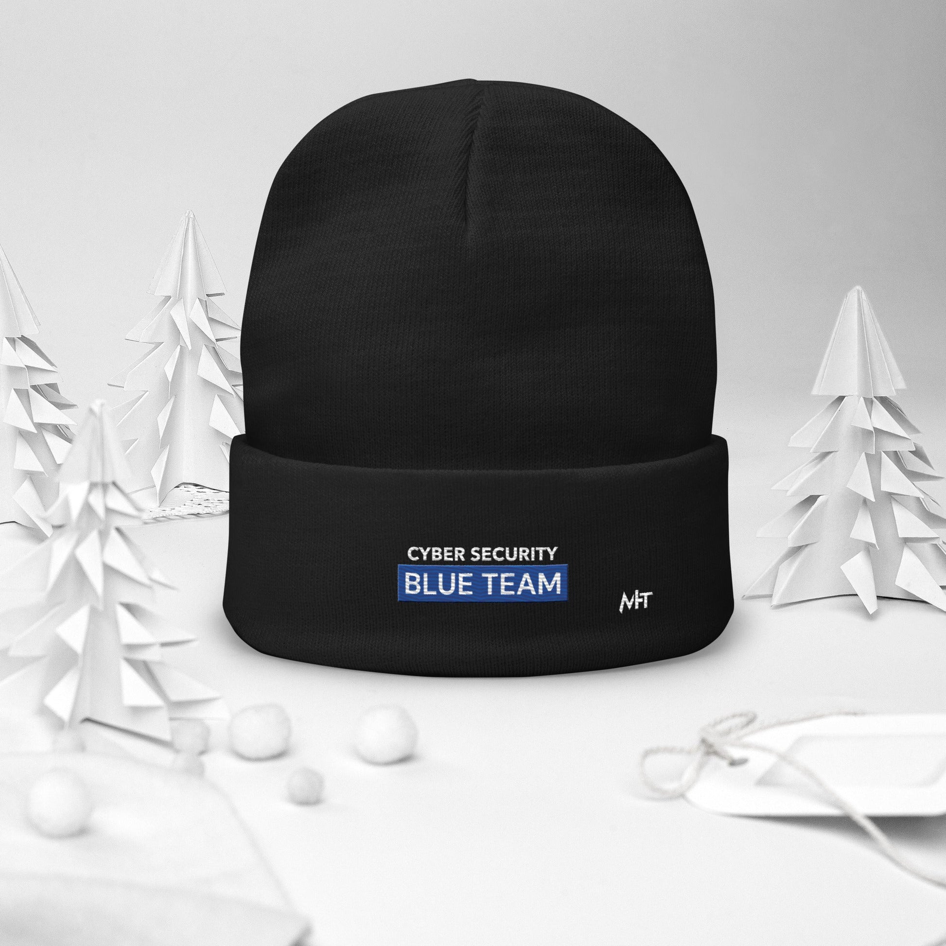 Cyber Security Blue Team V7 - Embroidered Beanie by DarkByteGear