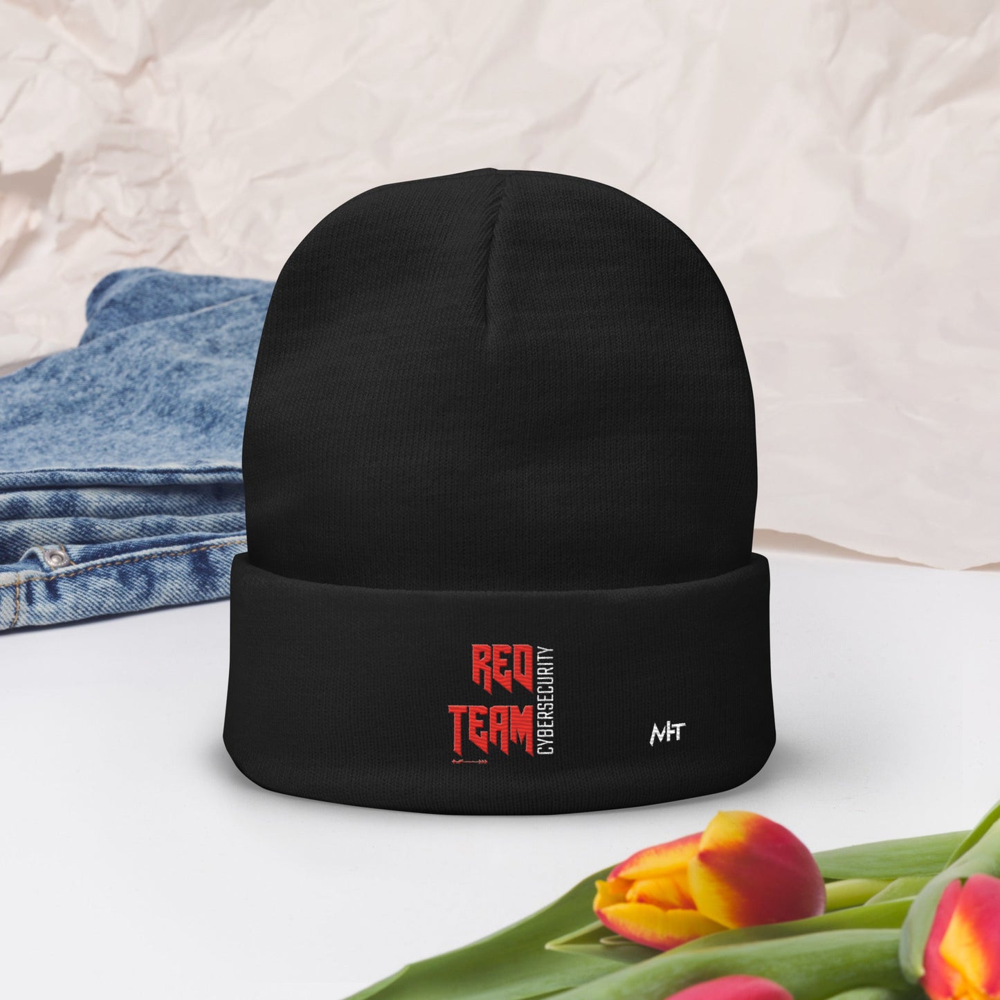 Cyber Security Red Team V9 - Embroidered Beanie by DarkByteGear