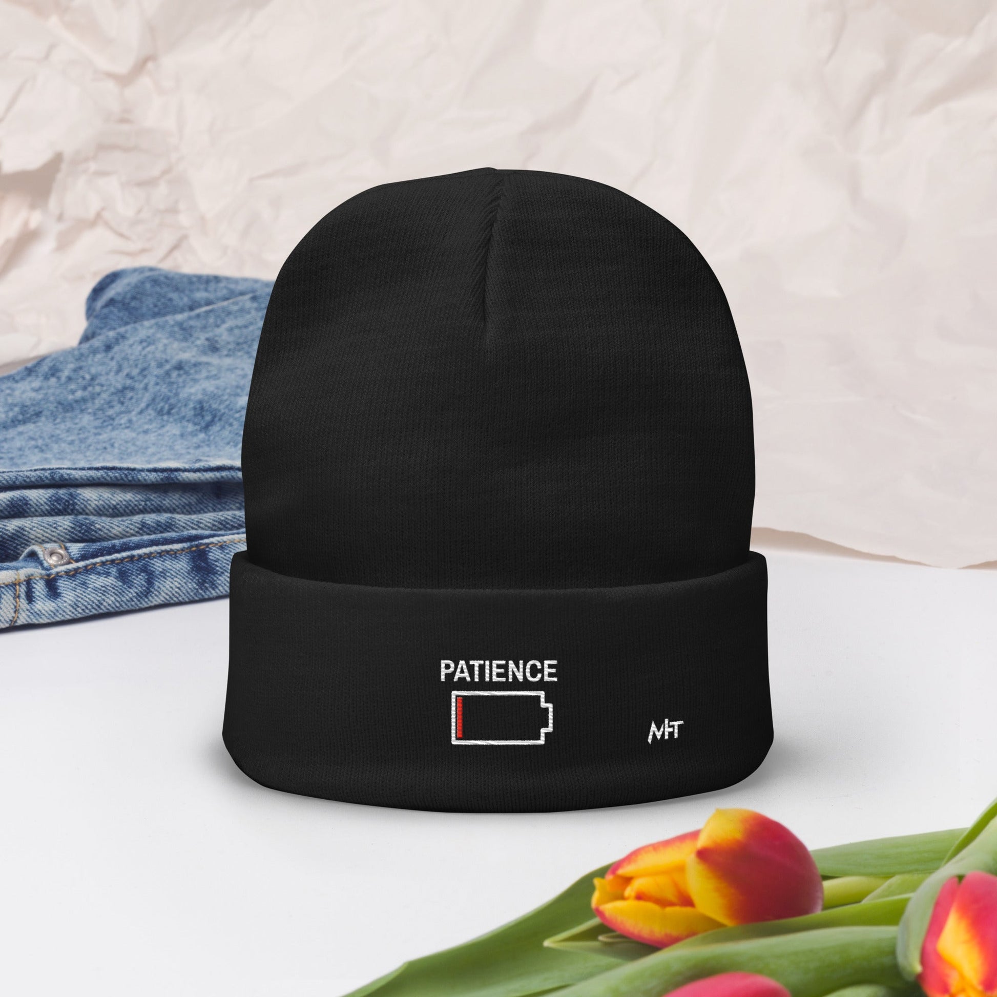 Patience - Embroidered Beanie by DarkByteGear
