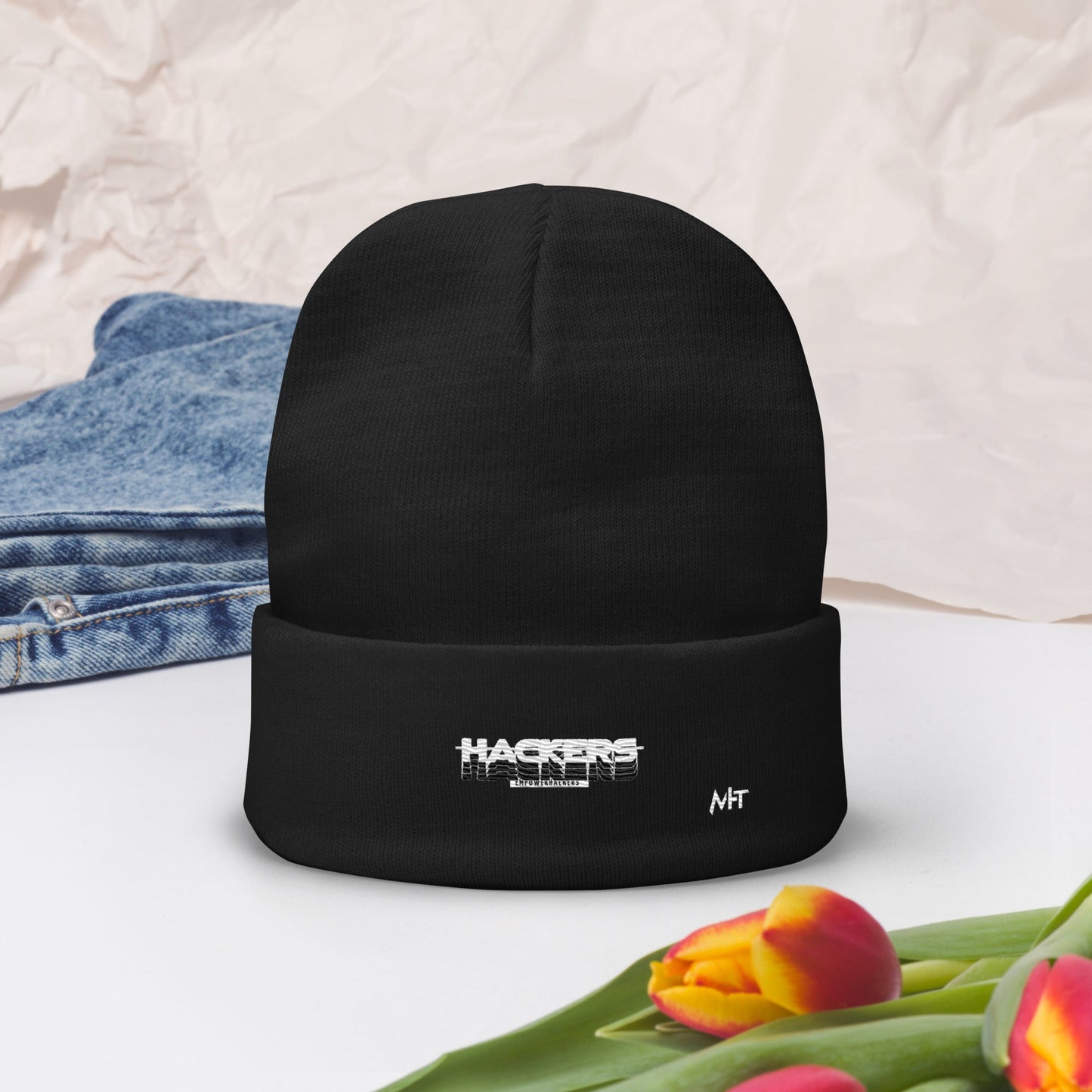 Hackers Empower Hackers V3 - Embroidered Beanie by DarkByteGear