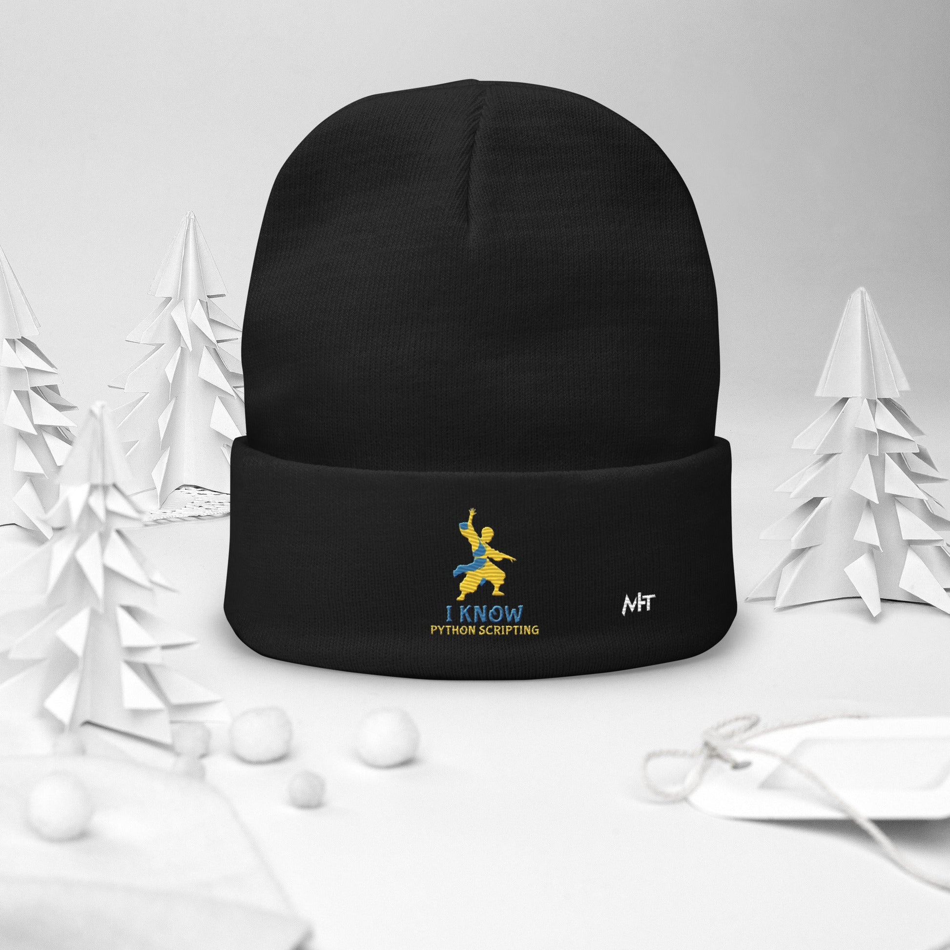 I Know Python Scripting - Embroidered Beanie by DarkByteGear