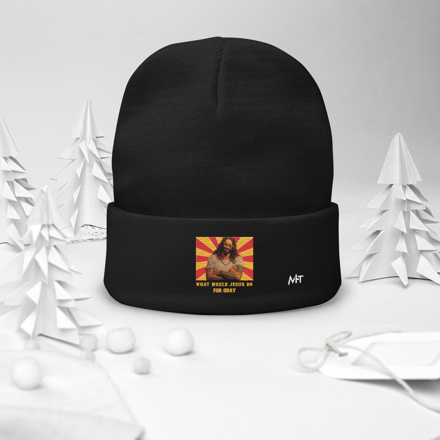 What would Jesus do for 0day v1 - Embroidered Beanie by DarkByteGear